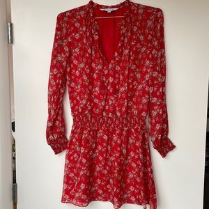 Intermix red silk floral dress